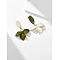 Flower Alloy Dangle Stud Earrings, Golden, Olive, 45x33mm
