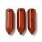Natural Red Jasper Pointed Pendants, Faceted Bullet Shaped Charms, 20~20.5x6.5~7x6~6.5mm, Hole: 1.6mm