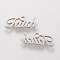 Tarnish Resistant 201 Stainless Steel Charms, Inspirational Message Charms, Word Faith, Stainless Steel Color, 6x16x1mm, Hole: 1mm