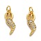 Brass Micro Pave Cubic Zirconia Pendants, Long-Lasting Plated, Horn of Plenty, Italian Horn Cornicello, Golden, 17x5.5x3.5mm, Hole: 3mm