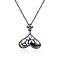 Fashion Brass Pendant Necklaces, with Cubic Zirconia and Brass Cable Chains, Heart with Flower, Light Yellow, Gunmetal, 17.7 inch(45cm)