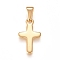 304 Stainless Steel Pendants, Cross, Golden, 21x12x1.5mm, Hole: 8x3mm