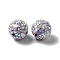 Polymer Clay Rhinestone Beads, with Imitation Gemstone Chips, Round, Lilac, 16x17mm, Hole: 1.8mm