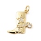 Rack Plating Brass Micro Pave Clear Cubic Zirconia Pendants, with Jump Ring, Cadmium Free & Lead Free, Boots, Real 18K Gold Plated, 17x17x2mm, Jump Ring: 5x0.7mm, Inner Diameter: 3.6mm