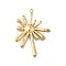 304 Stainless Steel Pendants, Sun Charm, Ion Plating(IP), Real 18K Gold Plated, 32.5x23x3mm, Hole: 1.4mm