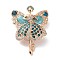 Alloy Pave Rhinestone Brooch, Ballerina Girl, Aquamarine, 64x47.5x17.5~18mm, Hole: 6.5x6mm