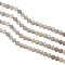 Faceted Round Natural Labradorite Bead Strands, 4mm, Hole: 0.5mm, about 98pcs/strand, 15.5 inch, 2strand/box