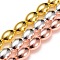 Electroplate Non-magnetic Synthetic Hematite Beads Strands, Oval, Mixed Color, 12x8~8.5mm, Hole: 1.2mm, about 34pcs/strand, 16.1 inch(41cm)