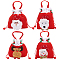 4Pcs 4 Styles Christmas Theme Velvet Packing Pouches, with Polyester Cord, Drawstring Bags, for Candy Wrapper Gift Supplies, Red, Santa Claus & Snowman & Reindeer & Bear Pattern, Mixed Patterns, 23x20.5x1.1cm, 1pc/style