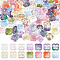 112Pcs 14 Colors Transparent Handmade Lampwork Beads, Gradient Color, 4-Petal Flower, Mixed Color, 10x10x6mm, Hole: 1.4mm, 8pcs/color