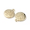 Alloy Pendants, Flat Round with Tree of Life Charm, Golden, 18x15x2.5mm, Hole: 2mm