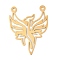 201 Stainless Steel Pendants, Laser Cut, Phoenix Firebird Charm, Real 18K Gold Plated, 45x35x1mm, Hole: 2.5mm