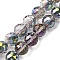 Transparent Electroplate Glass Beads Strands, Round, Faceted, Mixed Color, 14x13mm, Hole: 1.8mm, about 28pcs/strand, 14.57 inch(37cm)