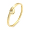 Heart Brass Micro Pave Clear Cubic Zirconia Hinged Bangles for Women, Real 18K Gold Plated, Inner Diameter: 2 x 2-1/4 inch(5.1x5.8cm)