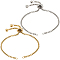 Beebeecraft 1 Box 8Pcs 2 Colors Stainless Steel Slider Bracelet Bolo Bracelets Makings Chains 25.6cm Adjustable Extender Chain Metal for DIY Jewellery Making Crafts
