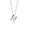 1pc Brass Chain with Alloy Letter Pendants Necklaces, Lead Free & Nickel Free & Cadmium Free, Platinum, Letter N, 17.99~18.23 inch(45.7~46.3cm), pendants: 20~22.5x13~23mm