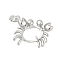 Brass Pendants, Ocean Series, Crab, 31.5x31.5x7.5mm, Hole: 8mm