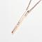 304 Stainless Steel Cubic Zirconia Pendant Necklaces, Bar/Stick, Rose Gold, 17.7 inch(45cm)