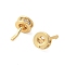 Brass Micro Pave Cubic Zirconia Peg Bails, for Half Drilled Beads, Cadmium Free & Nickel Free & Lead Free, Real 18K Gold Plated, 7.5x5mm, Pin: 1mm