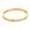 Ion Plating(IP) Crystal Rhinestone Bangle, Stainless Steel Hinged Bangle for Women, Golden, Inner Diameter: 1-7/8x2-3/8 inch(4.9x5.9cm)
