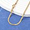 Ion Plating(IP) 304 Stainless Steel Snake Chains Necklaces, with Lobster Clasps, Real 18k Gold Plated, 17.7 inch(45cm), 2.2x1mm
