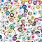 Glass Cabochons, Flat Round with Eye Pattern, Colorful, 10x4mm, 100pcs/bag, 1bag/box