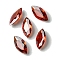Cubic Zirconia Cabochons, Point Back, Horse Eye, FireBrick, 12x6x3mm