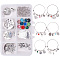 DIY Bangle Making, with Tibetan Style Alloy Pendants, Glass Charms, Brass Jump Rings, 304 Stainless Steel Expandable Bangles, Antique Silver & Platinum, 12x8.5x4mm, Hole: 1.5mm