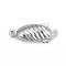 Tarnish Resistant 304 Stainless Steel Box Clasps, Oval, Stainless Steel Color, 21x8x5mm, Hole: 1mm
