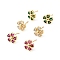 Rack Plating Brass Cubic Zirconia Stud Earrings for Women, Cadmium Free & Lead Free, Heart Flower, Real 18K Gold Plated, Mixed Color, 10.5x11mm, Pin: 0.7mm