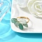 Natural Green Aventurine Finger Rings for Women, Inner Diameter: 18mm