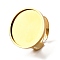 304 Stainless Steel Adjustable Ring Components, Round Pad Ring Settings, Ion Plating(IP), Real 18K Gold Plated, Tray: 20.5mm, 22mm, Inner Diameter: 18mm
