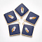 Smooth Surface Alloy Enamel Pendants, Rhombus, Matte Gold Color, Prussian Blue, 31x28x3mm, Hole: 2mm