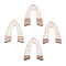 Transparent Resin & White Wood Pendants, Arch Shape Charms with Paillettes, Clear, 38x29x3mm, Hole: 2mm