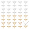 40Pcs 2 Colors Brass Pendants, Long-Lasting Plated, Bird, Mixed Color, 20x25x1.5mm, Hole: 1.4mm, 20pcs/color