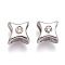 304 Stainless Steel Slide Charms, with Rhinestone, Star, Crystal, Stainless Steel Color, 14x15x8.5mm, Hole: 5mm