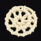 Resin Pendants, Imitation Woven Rattan Pattern, Flat Round, Cornsilk, 39x5mm, Hole: 2mm