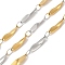 Ion Plating(IP) 304 Stainless Steel Twist Oval Link Chains, Soldered, with Spool, Golden & Stainless Steel Color, 12x3x0.4mm, 4x2.6x0.4mm