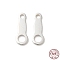925 Sterling Silver Links, Chain Tabs, with 925 Stamp, Silver, 8x3x0.4mm, Hole: 0.8&1.6mm
