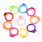 Cuff Colorful Acrylic Ring Components, for Kids, Mixed Color, 14mm, Tray: 9mm