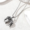 Vintage Ethnic Style Stainless Steel Elephant Pendant Necklaces for Unisex, Stainless Steel Color, 22.05 inch(56cm)
