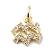 Brass Micro Pave Cubic Zirconia Charms, Cadmium Free & Lead Free, Constellation Charms, with Jump Rings, Real 18K Gold Plated, Aquarius, 10x9.5x1.3mm, Hole: 3.4mm