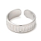 Non-Tarnish 304 Stainless Steel Open Cuff Rings, Stainless Steel Color, US Size 7 1/4(17.5mm)