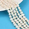 Natural Cultured Freshwater Pearl Beads Strands, Two Sides Polished, Grade 2A, Linen, 8~9mm, Hole: 0.5mm, about 45~48pcs/strand, 13.39''~13.78''(34~35cm)