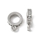 Brass Micro Pave Cubic Zirconia Tube Bails, Lead Free & Cadmium Free, Long-Lasting Plated, Rack Plating, Platinum, 10.5x7.5x2mm, Hole: 1.2mm
