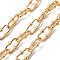 Brass Oval Link Chains, Cadmium Free & Nickel Free & Lead Free, Unwelded, Real 18K Gold Plated, 17x10x3.5mm