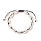 Natural Cowrie Shell Braided Beaded Anklets, Black, Inner Diameter: 2-1/4~3-1/2 inch(5.85~8.8cm)
