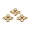 Rack Plating Brass Pave Cubic Zirconia Connector Charms, Rhombus Charms, Lead Free & Cadmium Free, Real 18K Gold Plated, Long-Lasting Plated, Clear, 14x10x3mm, Hole: 1.2~1.4mm