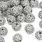 Resin Rhinestone Beads, with Acrylic Round Beads Inside, for Bubblegum Jewelry, Silver, 20x18mm, Hole: 2~2.5mm