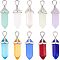 SUPERFINDINGS 10 Colors Bullet Pointed Pendants Gemstone Pointed Hexagonal Chakra Pendants 28~29.5x9~9.5x8mm Quartz Crystal Stone Charm for Necklace Earring Jewelry Making,Hole:4.5x3mm